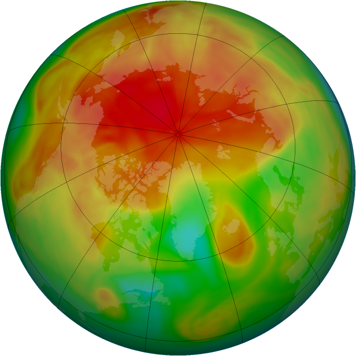 Arctic ozone map for 03 April 2005